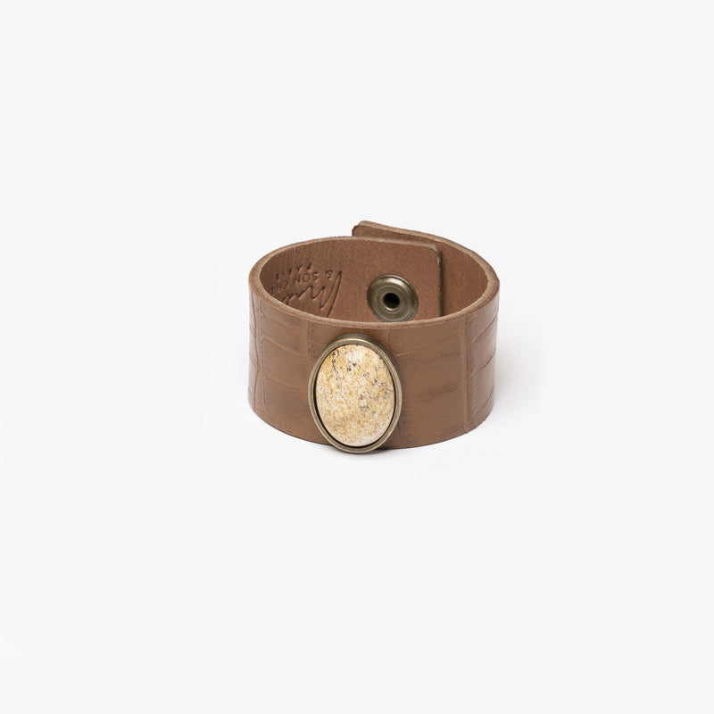 Bijou fait main, bracelet de luxe en cuir marron pour femme